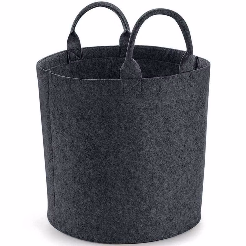 Bagbase Felt Laundry Basket with Handles in Grey Anthracite, W/D/H: 40 x 40 x 40 cm – 2