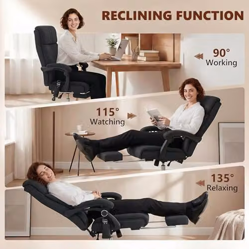 Vinsetto Black Executive Massage Office Chair with Heating and 4-Point Vibration, W/D/H: 70 x 70 x 120 cm – 7