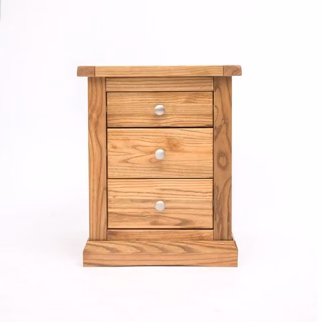 Cabinet Bits Salerno 3 Drawer Bedside Table in Brown Wood