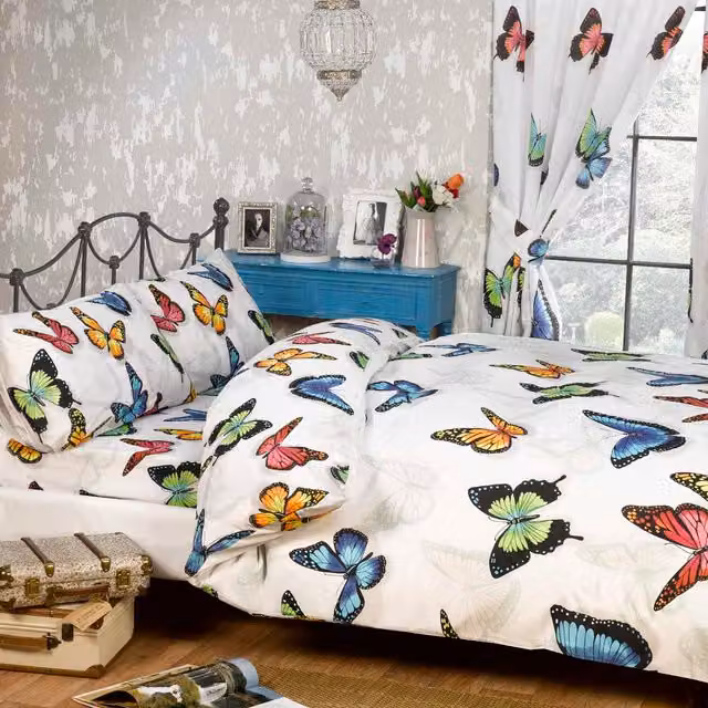 Rapport Home Marie Polycotton Duvet Cover and Pillowcase Set with Graphic Animal Design in Multicolour and White, Pillowcase: 50 x 75 cm