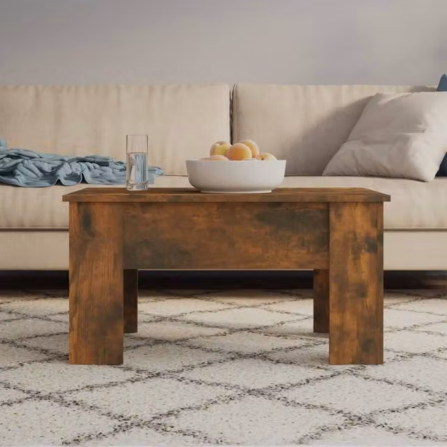 Berkfield Home Modern Smoked Oak Coffee Table in Brown, W: 79 cm, D: 49 cm, H: 41 cm – 1