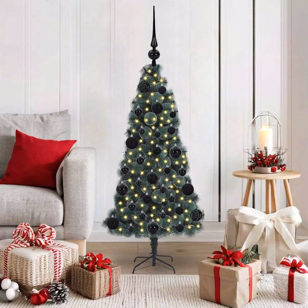 Berkfield Home Elegant Pre-lit Artificial Christmas Tree with Ball Set, Green, Height: 120 cm – 2