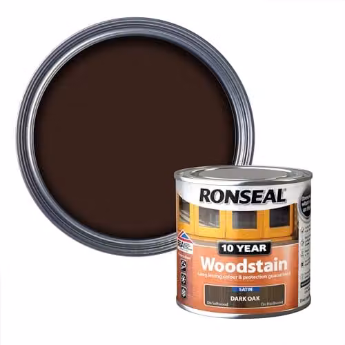 Ronseal 10 Year Woodstain Dark Oak, Brown, 250ml