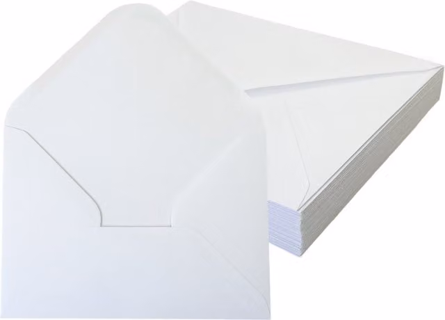 Janrax White Gummed Paper Envelopes W: 12.7 cm, H: 17.9 cm