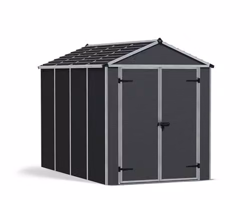 Palram Canopia Rubicon Gable Shed in Grey with Polycarbonate Panels
