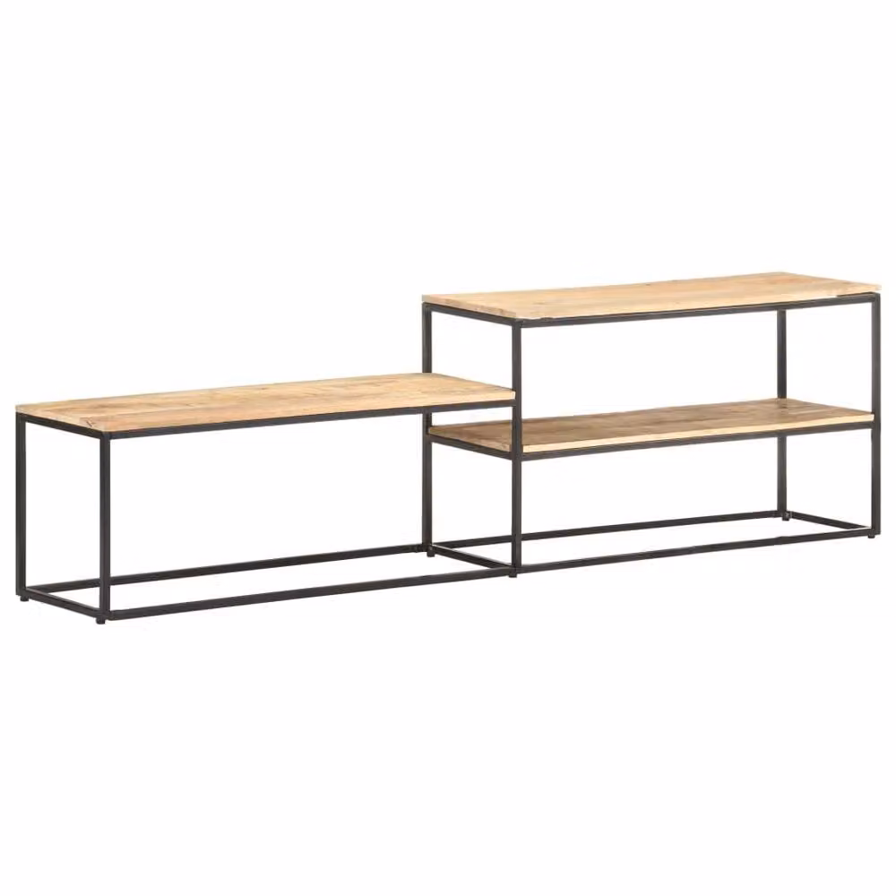Berkfield Home Industrial TV Cabinet in Brown Rough Mango Wood, W/D/H: 180 x 30 x 50 cm