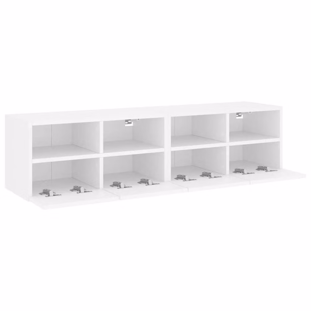 Berkfield Home Set of 2 Modern White Matt TV Wall Cabinets in Engineered Wood W/D/H: 60 x 30 x 30 cm – 3