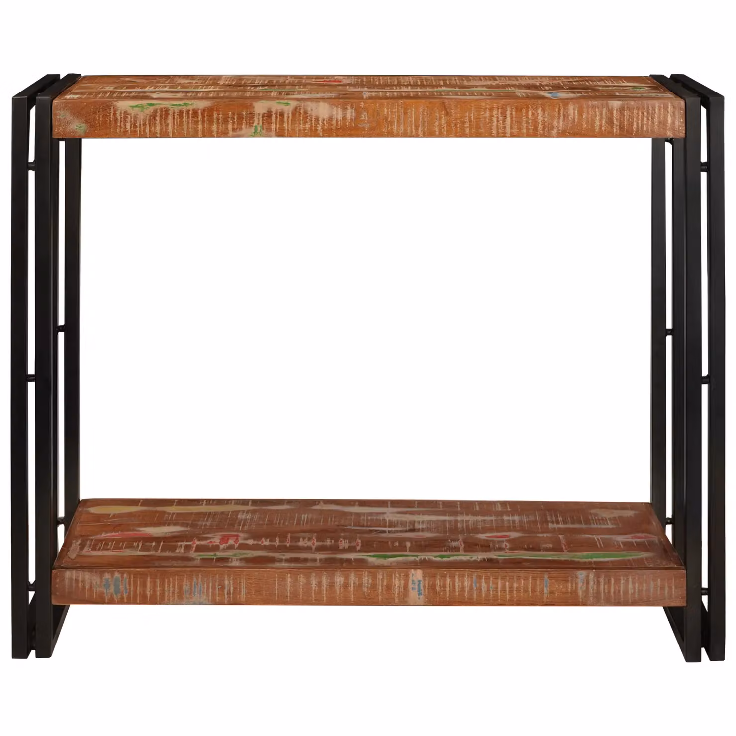 Berkfield Home Multicolour Industrial Console Table in Solid Reclaimed Wood, W/D/H: 90 x 33 x 75 cm – 2