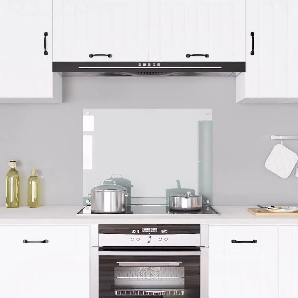 Berkfield Home Transparent Tempered Glass Kitchen Backsplash, W: 80 cm, H: 60 cm – 2