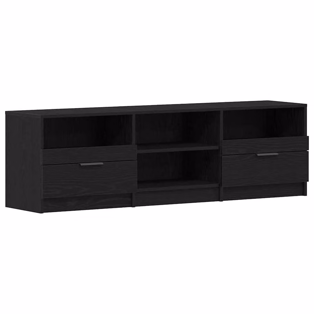Berkfield Home Black Oak TV Cabinet in Engineered Wood, W: 150 cm, D: 45 cm, H: 33.5 cm – 3