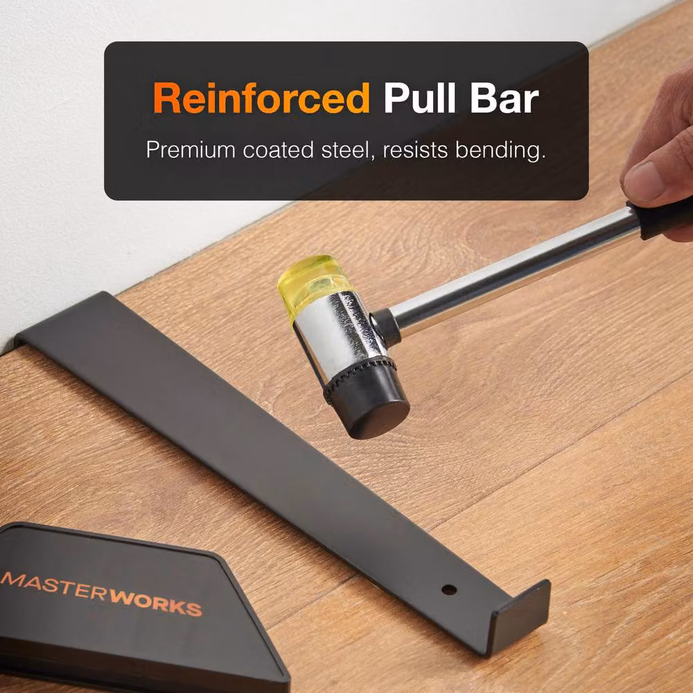 MasterWorx Laminate Flooring Tool Kit with Pull Bar, Tapping Block and Spacer Wedges in Black – 5