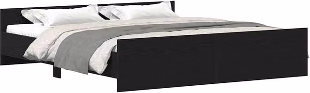 Berkfield Home Durable Bed Frame in Black Oak, W/D/H: 180 x 200 x 50 cm – 1