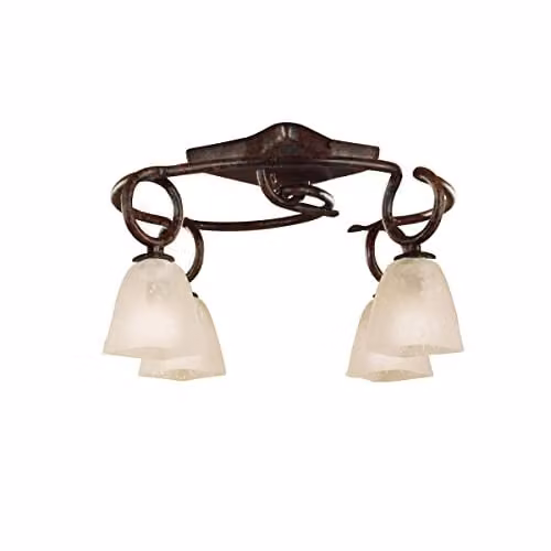 Netlighting Inspired Mantra Fusion Oberture 4 Light Ceiling Lamp, Brown and Black Oxide, E14 – 1