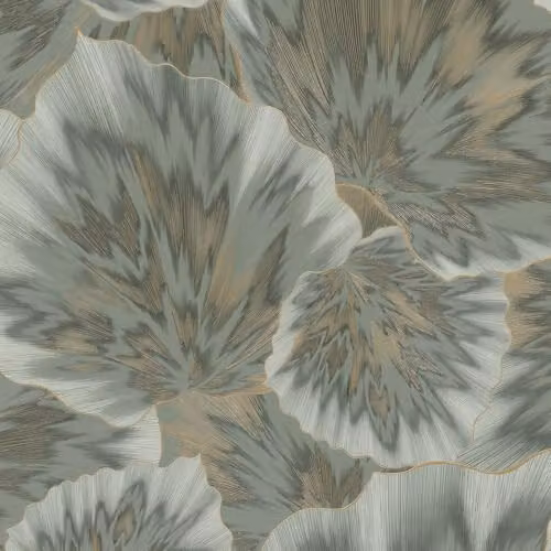 Erismann Spotlight 2 Abstract Leaf Green and Gold Botanical Vinyl Non-Woven Wallpaper