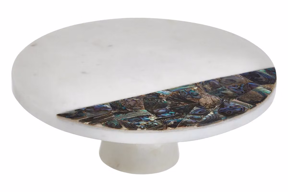 Orsina Imogen Round White Marble Cake Stand – 3