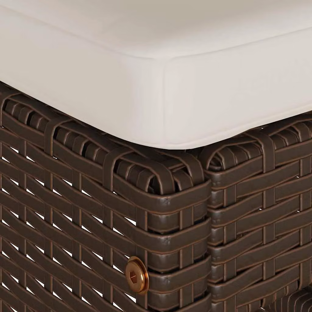 Berkfield Home Set of 4 Brown Poly Rattan Garden Bar Stools with Cushions – 3