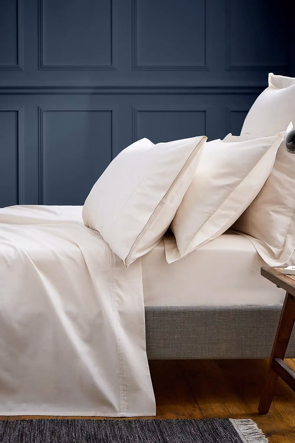 Bedeck of Belfast Fine Linens 1951 Luxury 600 Thread Count Egyptian Cotton Mako Satin Flat Sheet, Light Beige, W: 180 cm, L: 200 cm – 2
