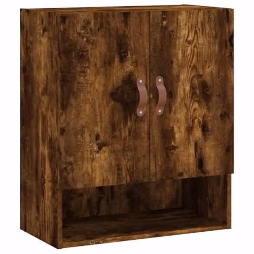 vidaXL Modern Wall Mounted Cabinet in Brown Engineered Wood, W: 60 cm, D: 31 cm, H: 70 cm – 1