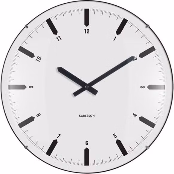 PRESENT TIME Karlsson Round Analog Wall Clock in White