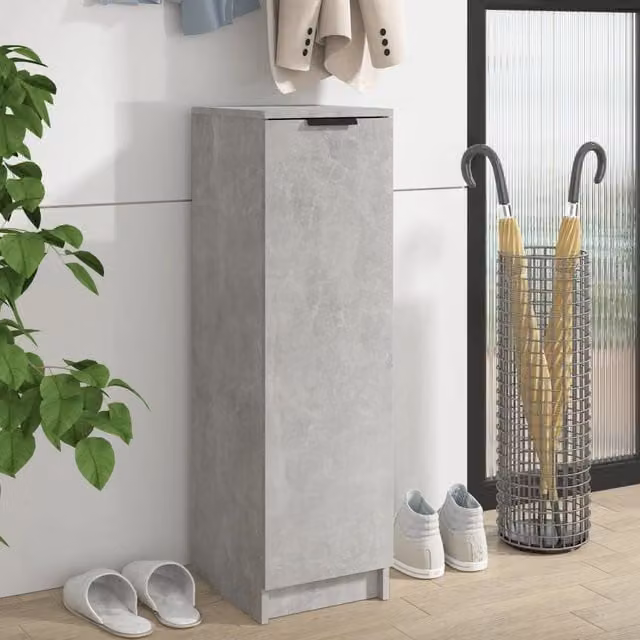 Berkfield Home Modern Wall Mounted Shoe Cabinet in Concrete Grey, W/D/H: 30 x 35 x 100 cm – 1