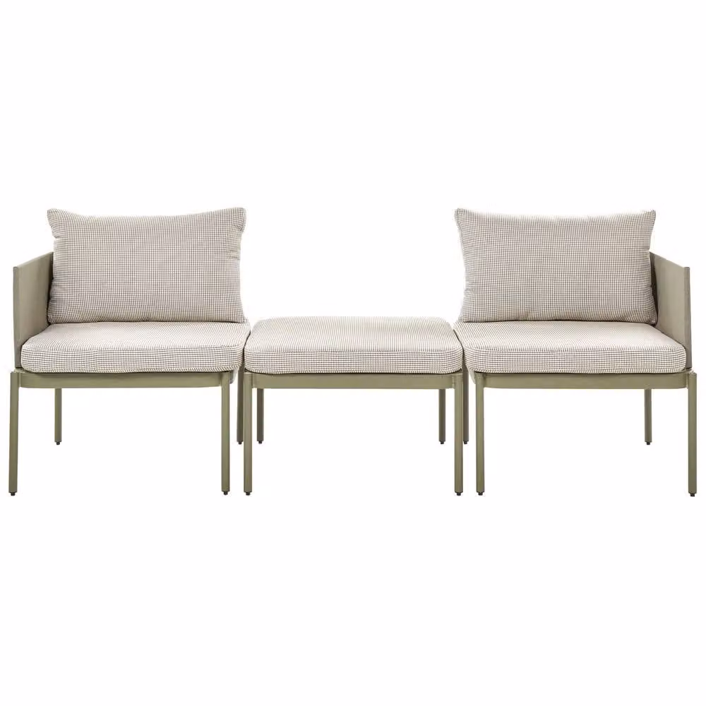 Wyld and Coco Veranda Convertible Garden Sofa Set in Green Powder Coated Aluminium with Cushions – 2