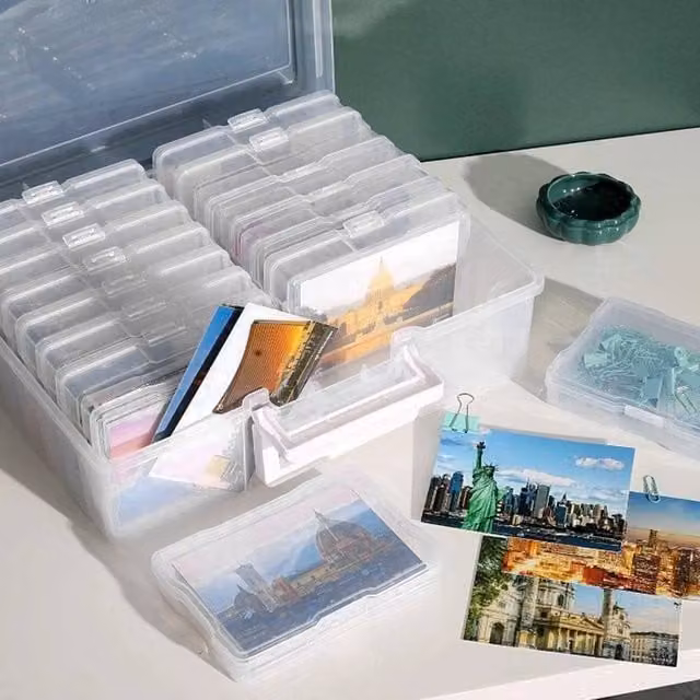 EONLION XL Jumbo Photo Storage Box 1600 4x6 Picture Album Organiser in Clear, Width: 50 cm – 1