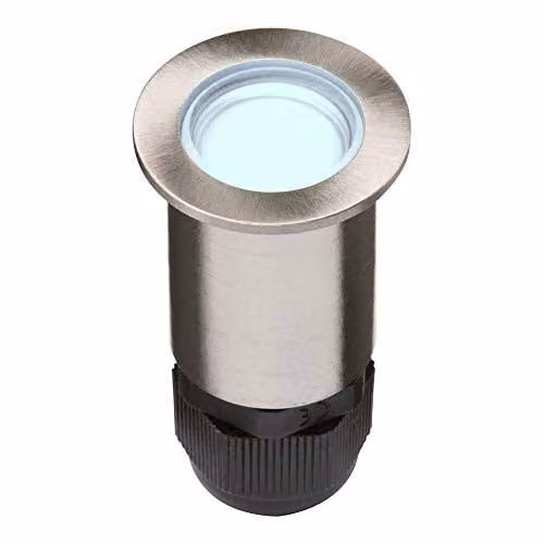 Netlighting Small Stainless Steel Ground Fitting with 4 Blue LEDs, IP67 Rated, Grey