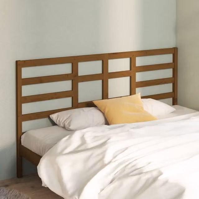 Berkfield Home Rustic Solid Wood Pine Bed Headboard in Honey Brown, W: 206 cm, D: 4 cm, H: 104 cm