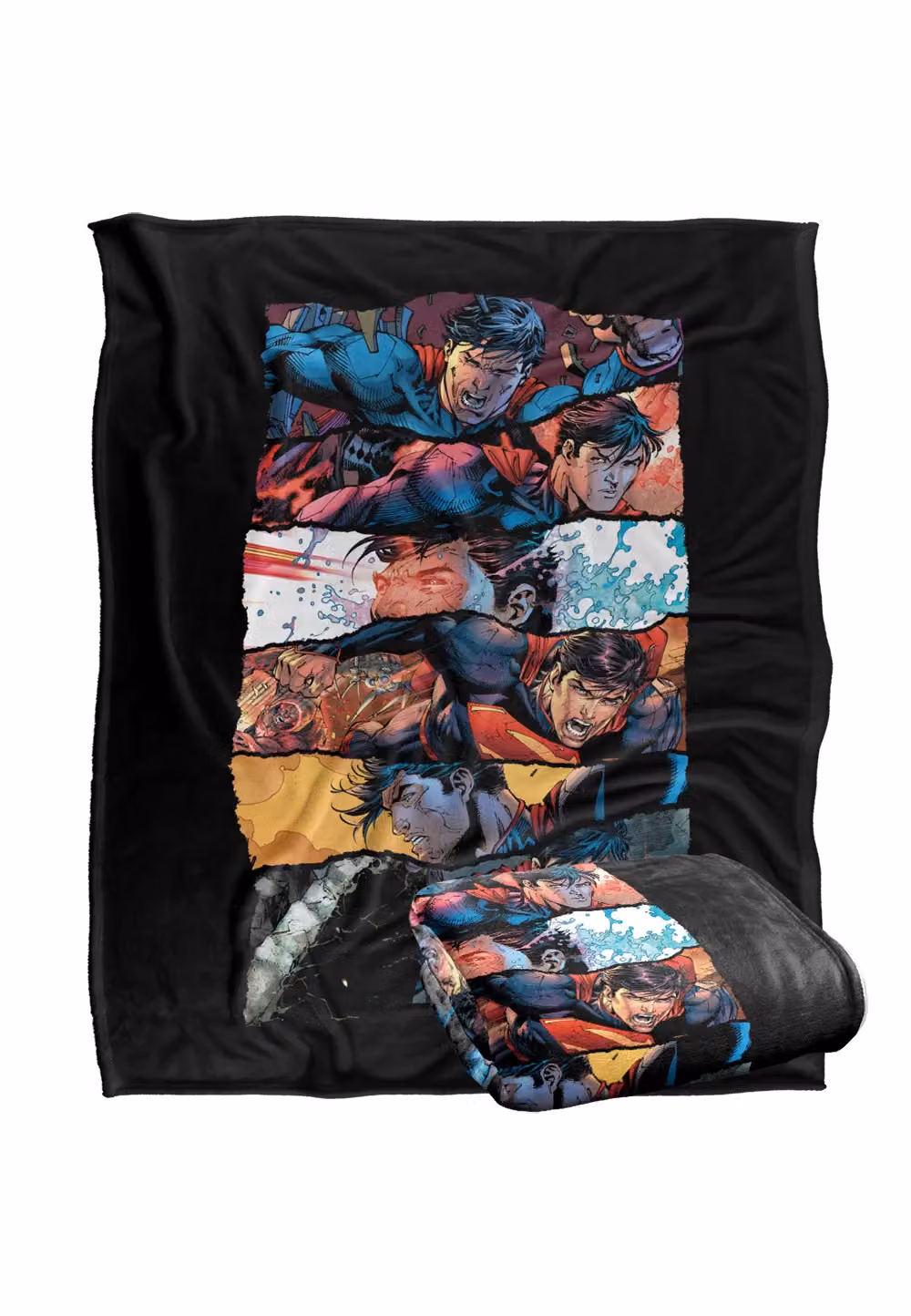 DC Comics Superman Torn Collage Super Soft Silky Touch Throw Blanket, Multicolour, W: 152 cm, D: 127 cm – 8