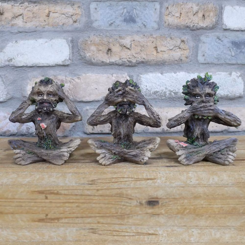 Gifts Direct 2 U Set of 3 Wise Treemen Resin Tabletop Ornaments in Brown – 2