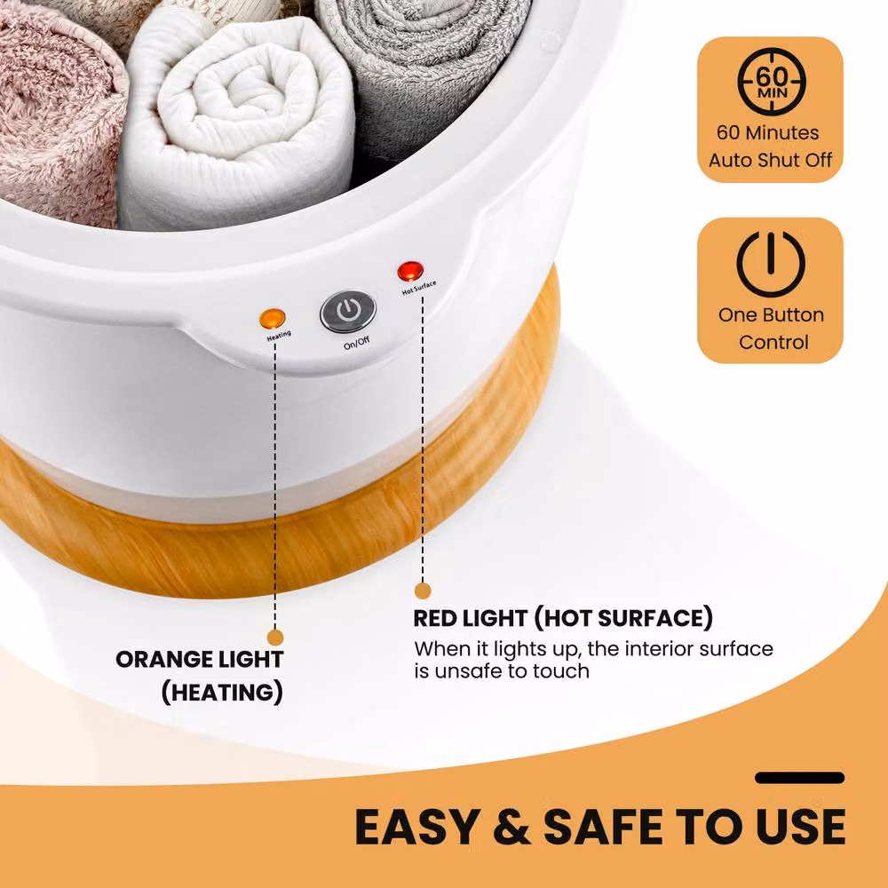Gymax 20L Large Capacity Barrel Bucket Towel Warmer in White – 4