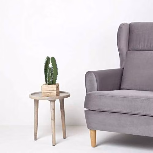 Homescapes Artificial Succulent Cactus in a Green Square Wooden Pot, Height: 33 cm – 2