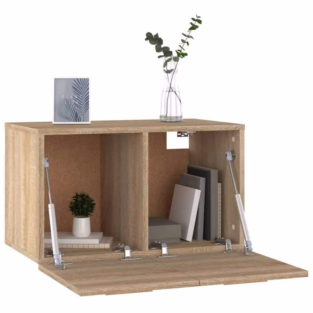 Berkfield Home Sonoma Oak Wall Cabinet in Brown, W: 60 cm, D: 35 cm, H: 35 cm – 3