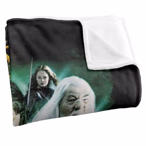 Warner Bros. The Lord Of The Rings Hero Group Silky Touch Super Soft Fleece Throw Blanket, Multicolour, W: 152 cm, D: 127 cm – 2