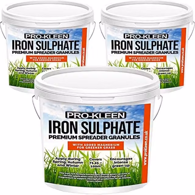 Pro-Kleen Iron Sulphate Spreader Granules with Magnesium and Seaweed, 3 x 2.5kg – 1