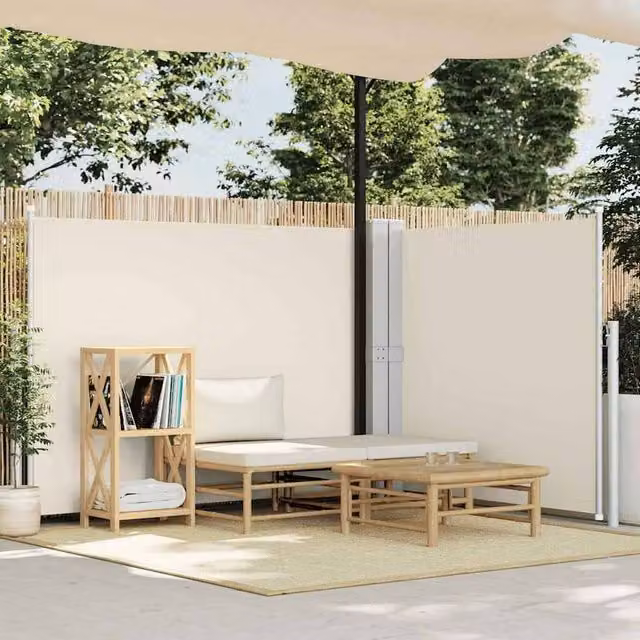 Berkfield Home Retractable Single Side Awning in Beige Polyester, W/H: 140 x 1000 cm – 1