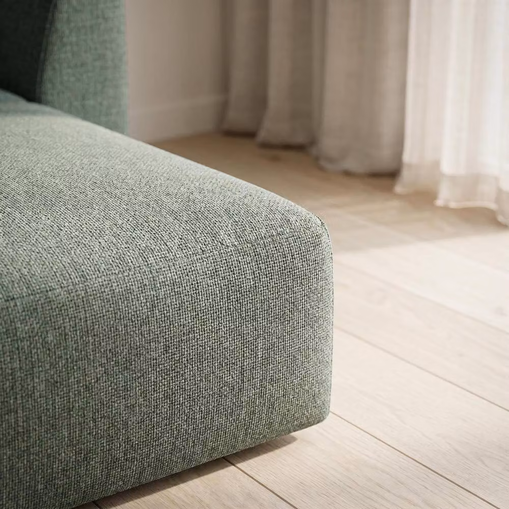 Abakus Direct Tokyo Large L-Shape Corner Sofa in Green Brushed Tweed Fabric – 4