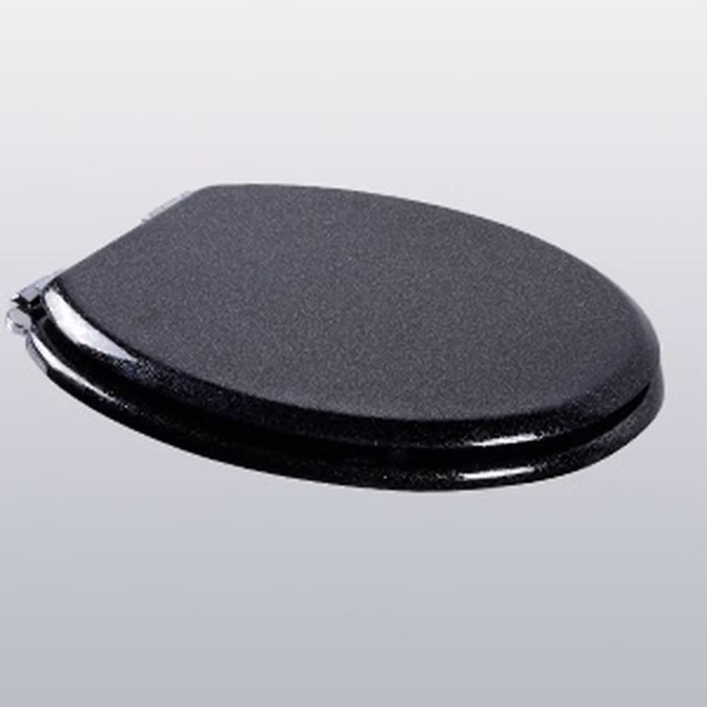 SPOT ON DEALZ Black Oval MDF Glitter Coating Toilet Seat, 45.72 cm – 3