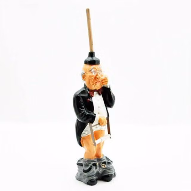 Minster Old Man Freestanding Toilet Roll Holder in Black, W: 25 cm, D: 25 cm, H: 76 cm
