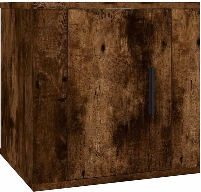 Berkfield Home Wall Mounted TV Cabinet in Smoked Oak Brown, W: 40 cm, D: 34 cm, H: 5 cm – 1