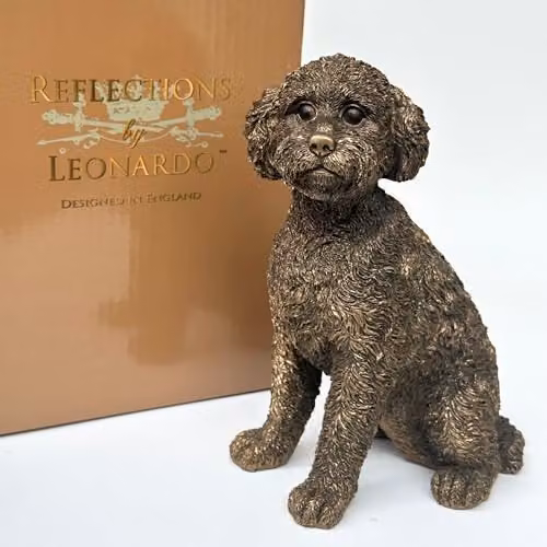 Leonardo Reflections Animal Crackers Cockapoo Figurine, Bronze, Height: 17 cm – 2