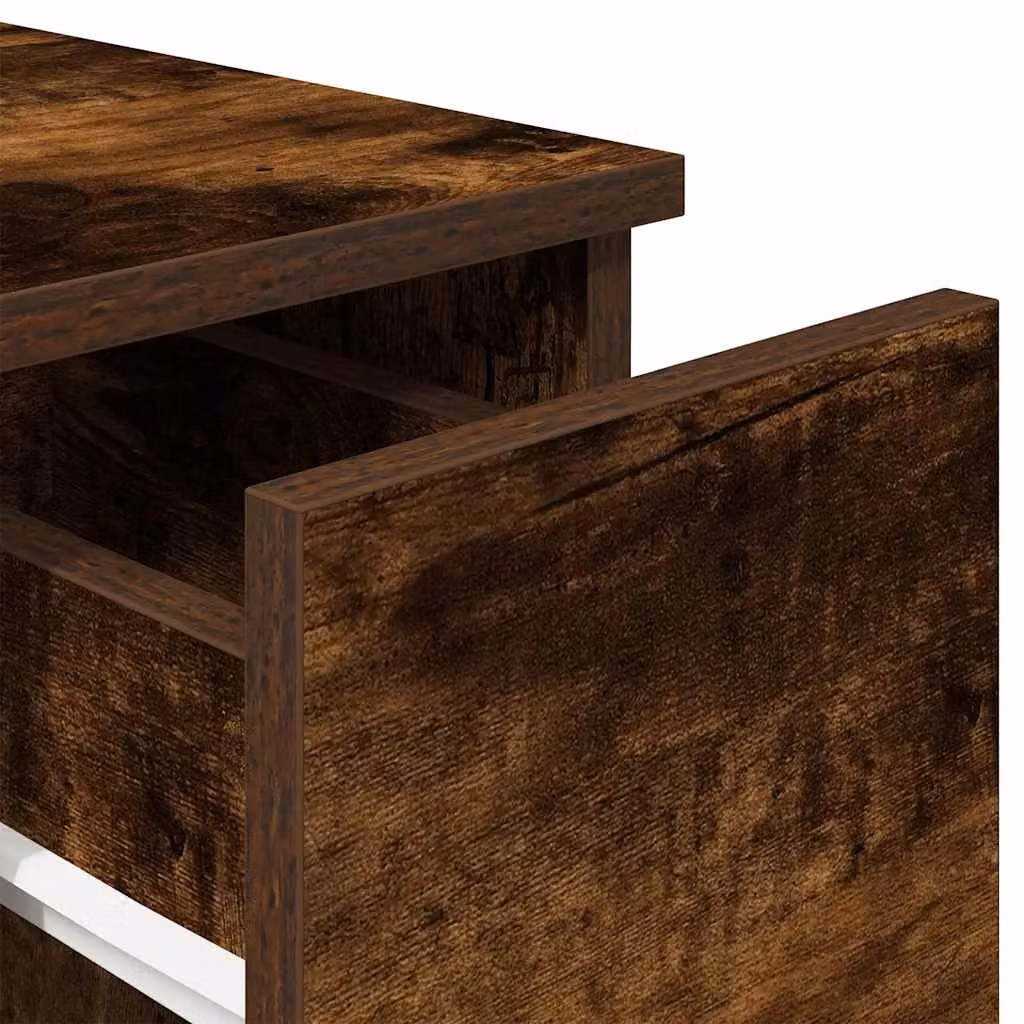 Berkfield Home Set of 2 Smoked Oak Bedside Cabinets with Drawer, Brown, W/D/H: 20 x 36 x 60 cm – 5