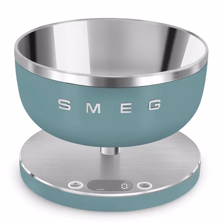 Smeg KSC01 Digital Kitchen Scale in Green with Stainless Steel and Aluminium Finish