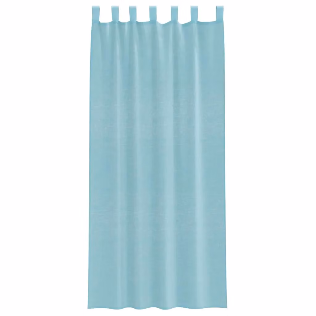 Berkfield Home Turquoise Voile Fabric Panel Curtains with Rod Pockets, 2 Pack – 2
