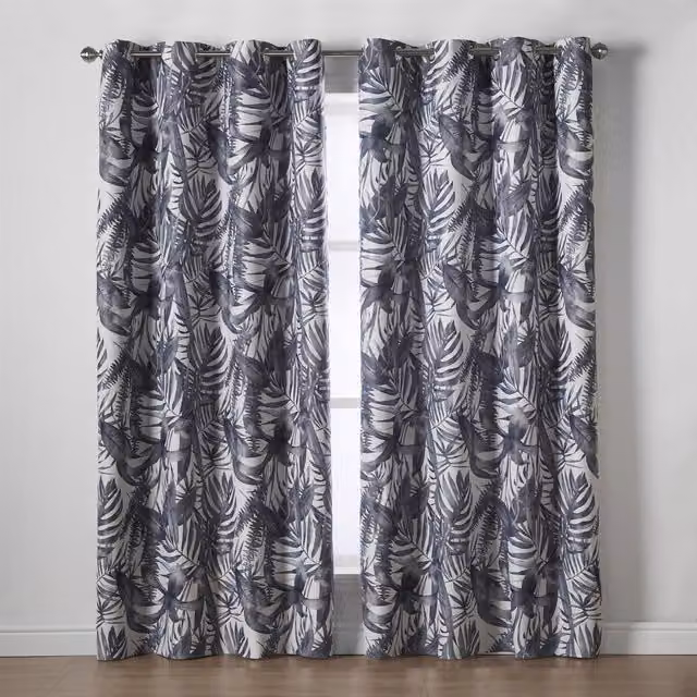 Mala Blackout Thermal Eyelet Curtains, Grey, H: 229 cm, W: 168 cm