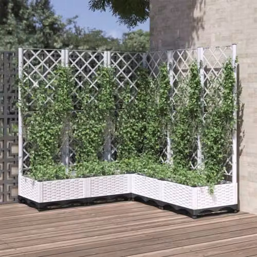 vidaXL White Plastic Garden Planter Tub W/D/H: 120 x 120 x 121.5 cm – 2
