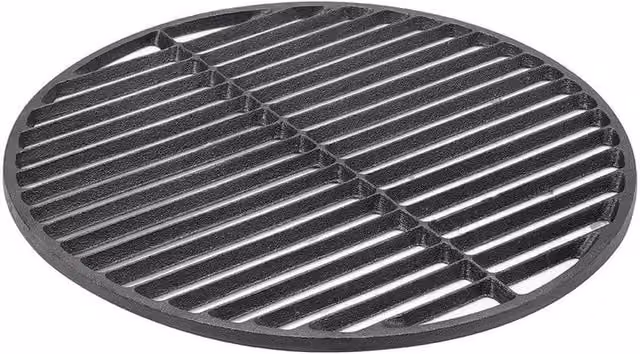 KORVIXA Round Cast Iron Barbecue Grill Grate in Black