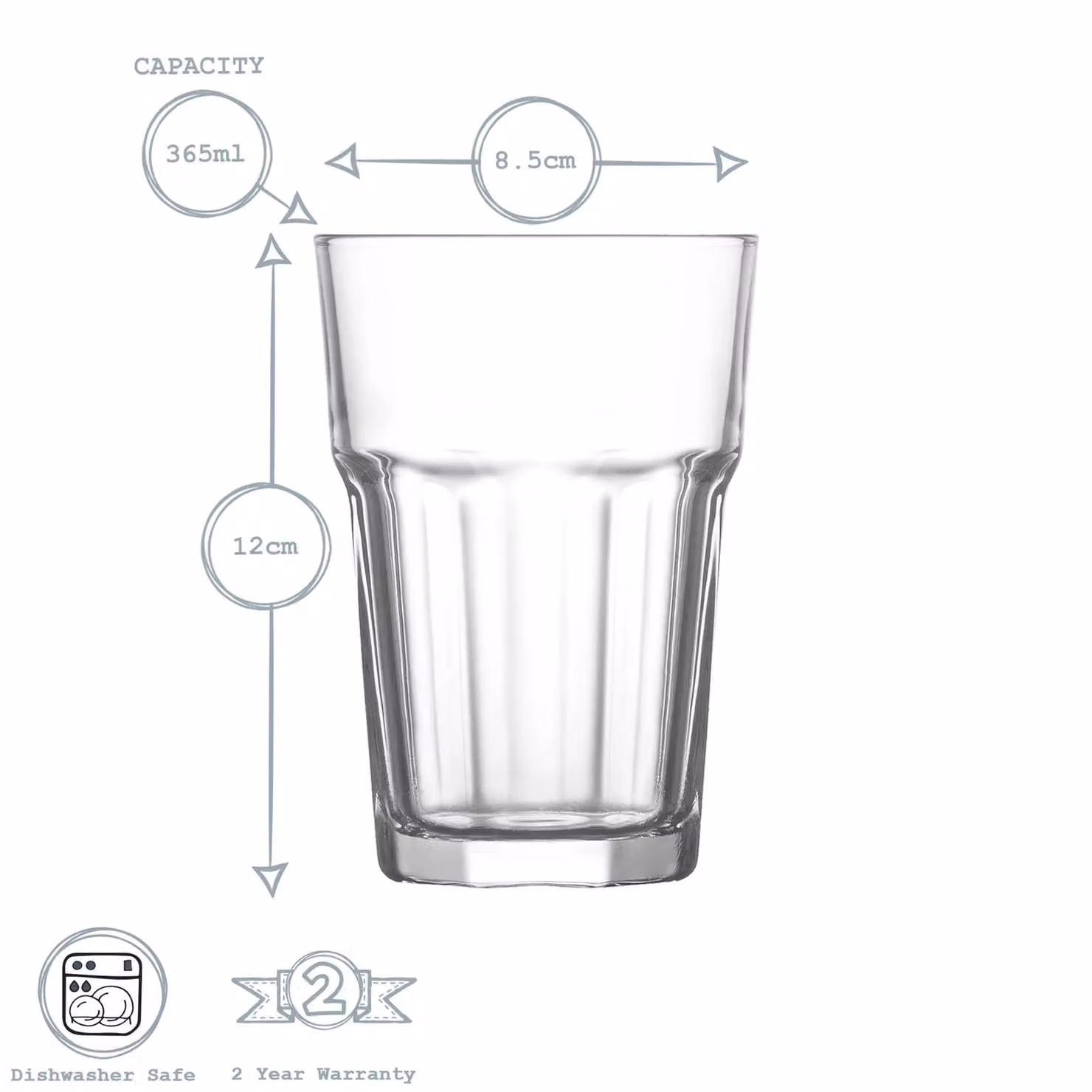 LAV Aras 12 Piece Transparent Glass Tumbler Set – 2