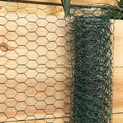 Samuel Alexander Green PVC Coated Galvanised Steel Chicken Garden Wire Netting Fencing W: 60 cm, H: 25 mm, L: 5 m – 4