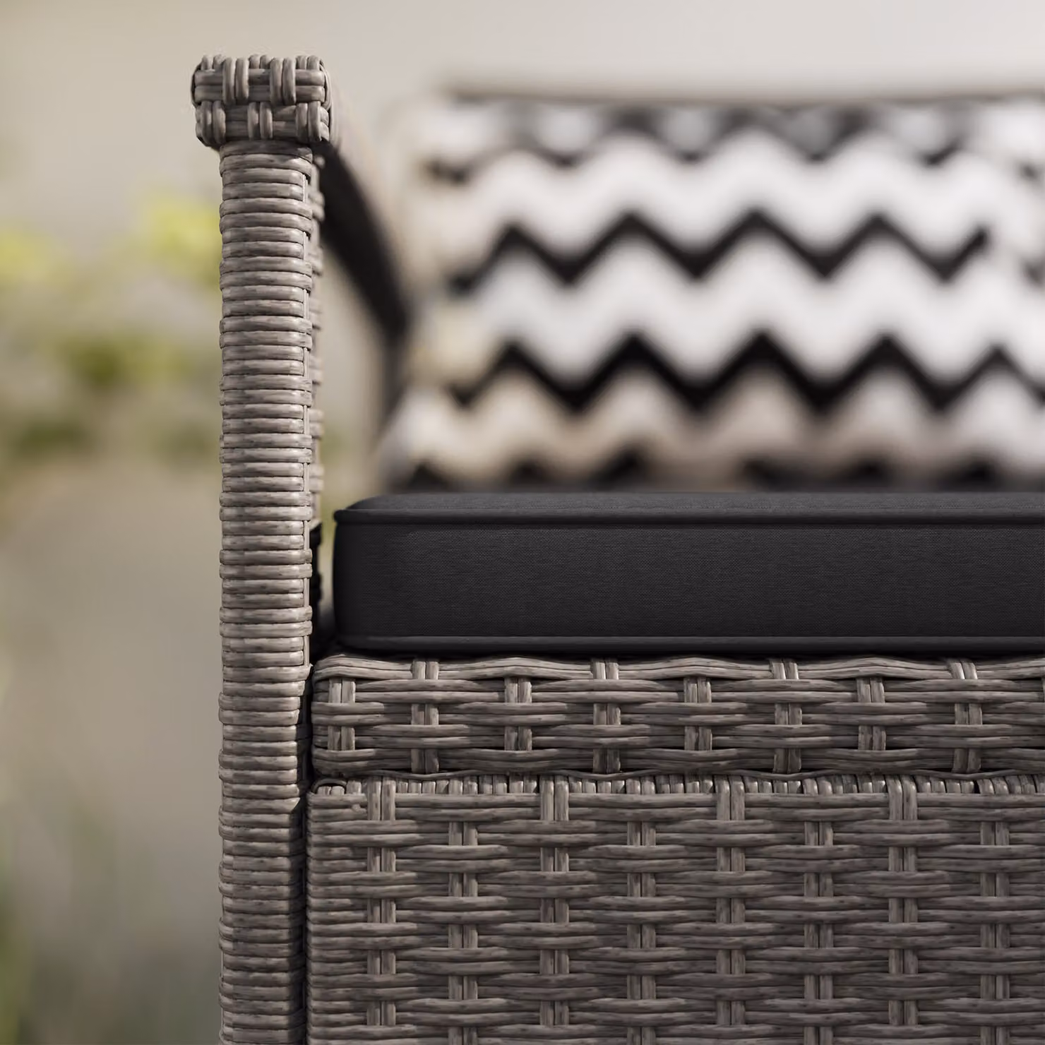 Outsunny 160L Grey Rattan Two-Seater Storage Bench – 9